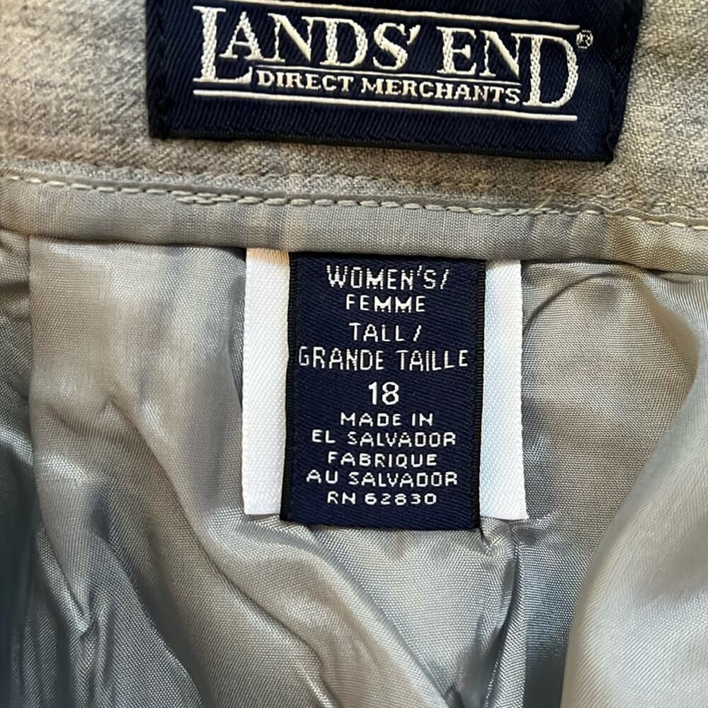 Lands' End Gray Classic Wool Suit Pants Size 18 Tall - Picture 4 of 5